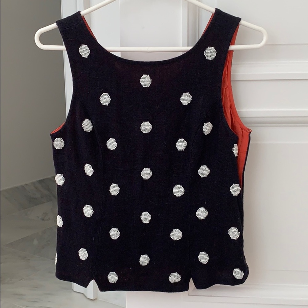Navy polka dot Odille top
